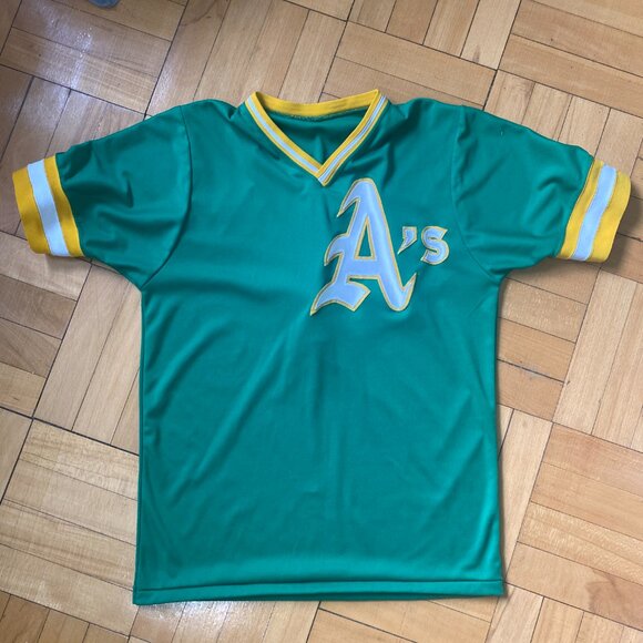 Vintage Oakland A's Jersey V-Neck T-Shirt Men's Size Small - Picture 2 of 9